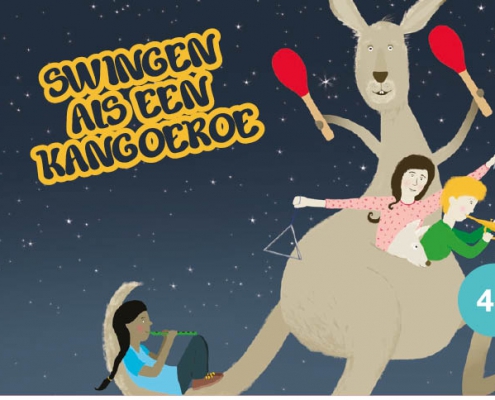 Swingen als een kangoeroe een muzikale jeugdtheater voorstelling van Jeroen Schipper en Boegieband